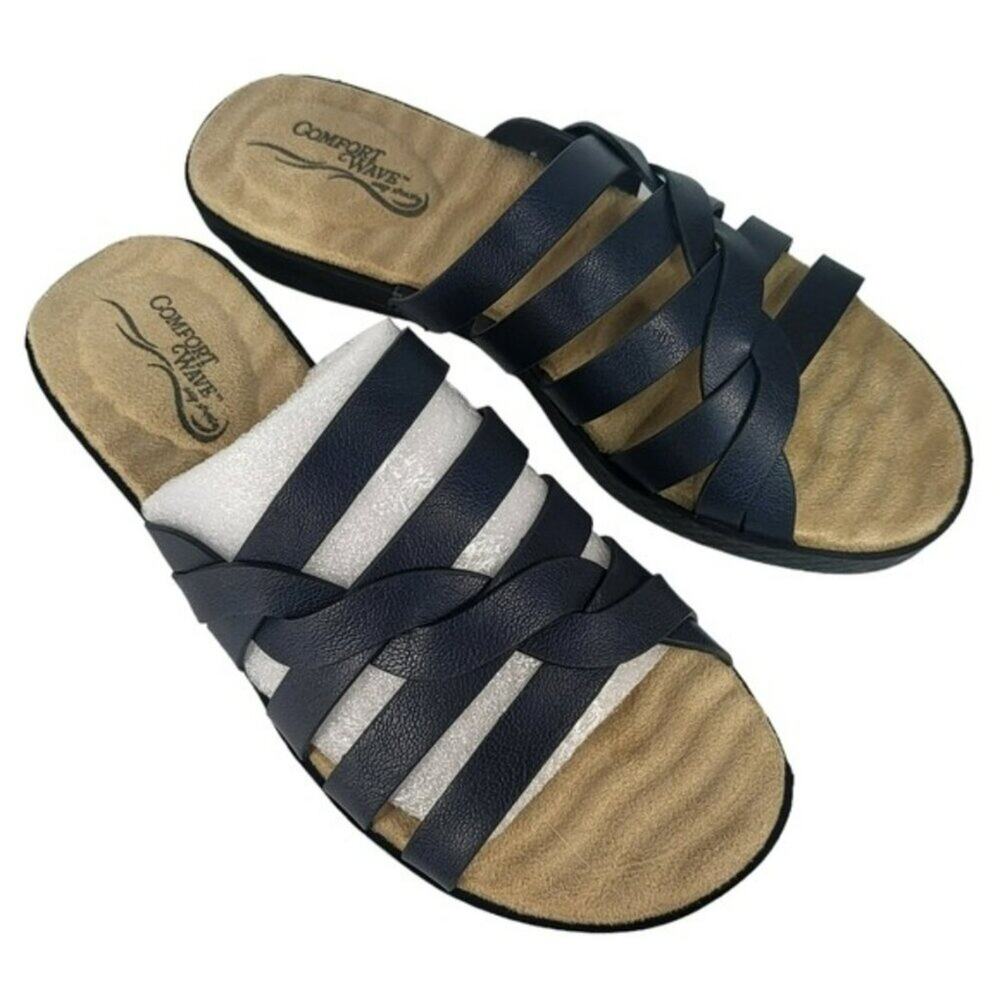 Easy Street Sheri Slip-on Sandal Navy 6.5 - Picture 4 of 5